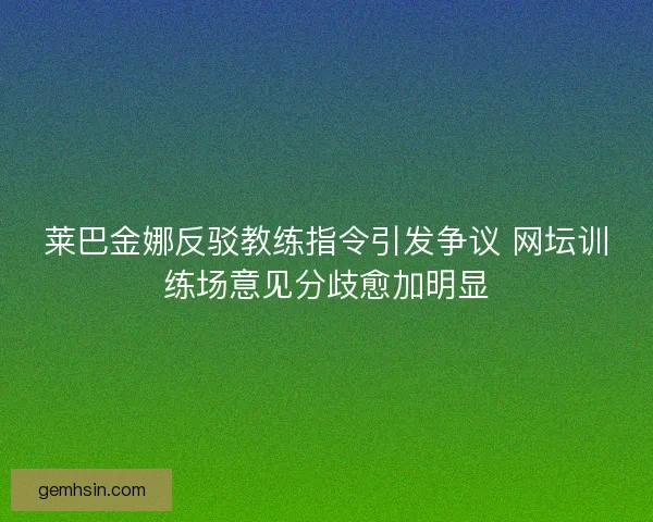 莱巴金娜反驳教练指令引发争议 网坛训练场意见分歧愈加明显