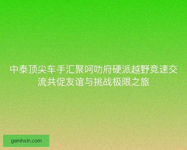 中泰顶尖车手汇聚呵叻府硬派越野竞速交流共促友谊与挑战极限之旅